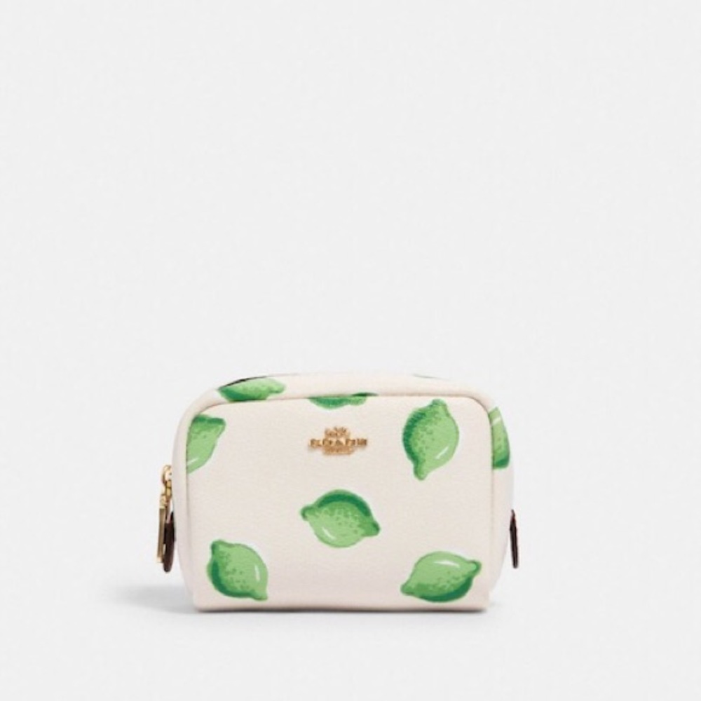 Mini Boxy Cosmetic Case With Lime Print